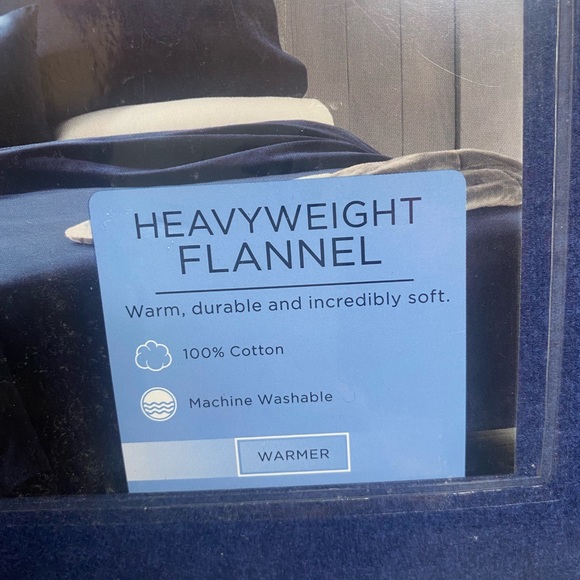 Cuddl Duds Queen Flannel sheet Set navy Heather - Picture 3 of 3